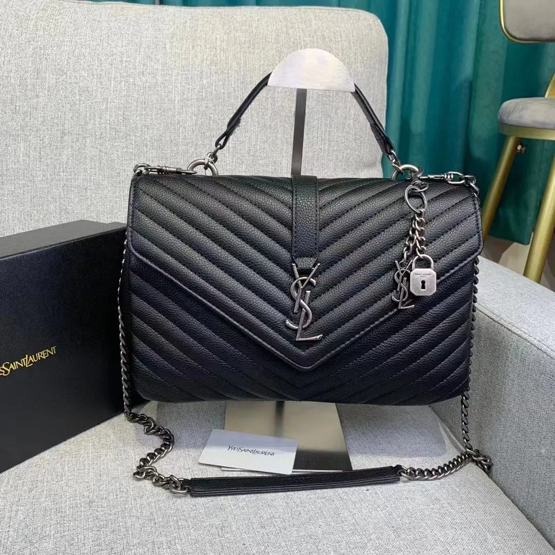 𝐒𝐍𝐓 𝐋𝐀𝐑𝐍𝐓 Paris Matelasse Leather Large College Cassandre Flap Bag