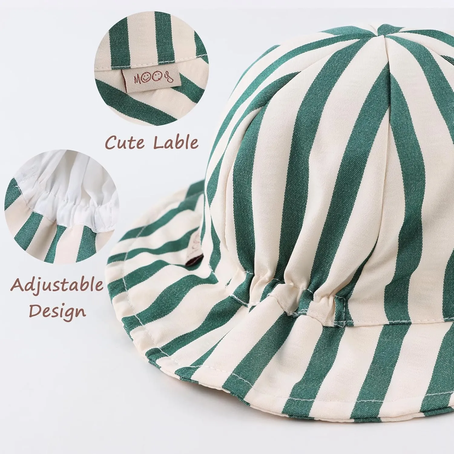 Baby Girl Sun Hat Infant Wide Brim Beach Hats Toddler Summer Bucket Hat Kids Outdoor Adjustable Hats