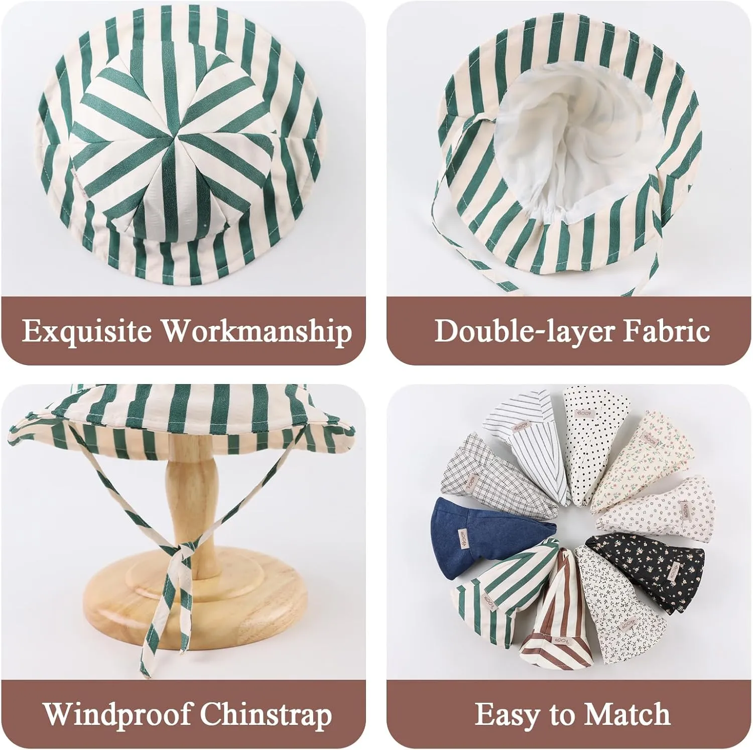 Baby Girl Sun Hat Infant Wide Brim Beach Hats Toddler Summer Bucket Hat Kids Outdoor Adjustable Hats