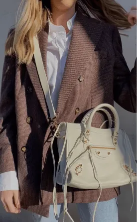 Balenciaga Small Cream Leather City Tote Bag GHW - AGL1408