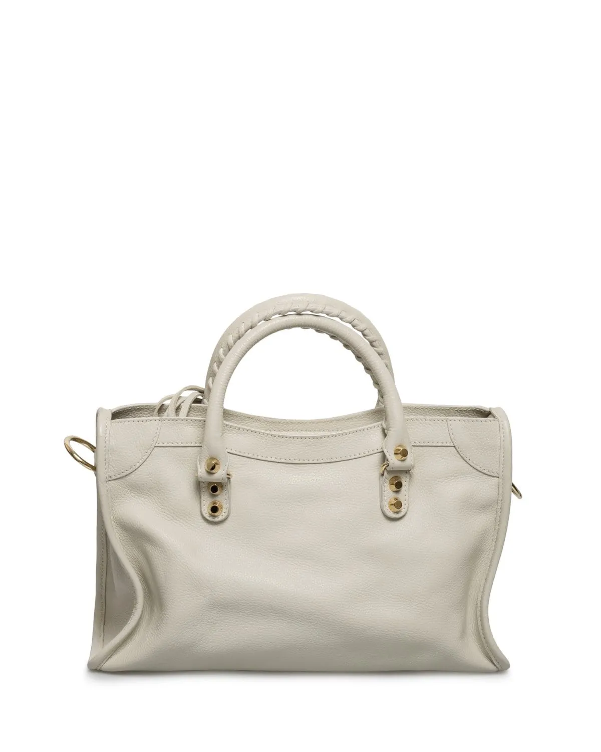 Balenciaga Small Cream Leather City Tote Bag GHW - AGL1408