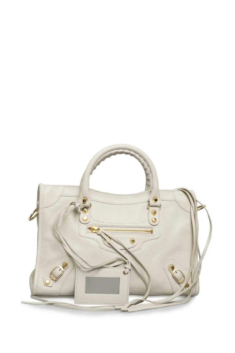 Balenciaga Small Cream Leather City Tote Bag GHW - AGL1408