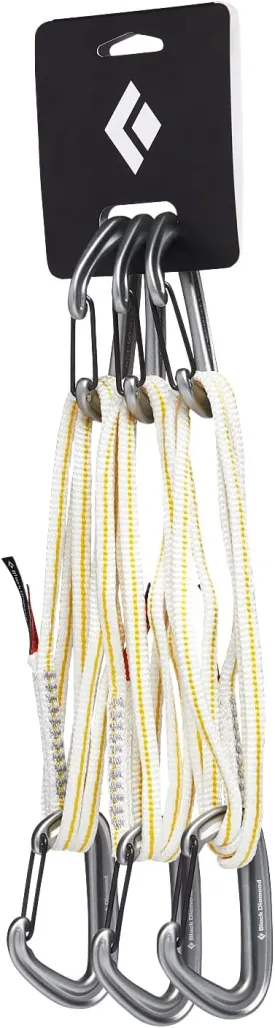 Black Diamond Miniwire Alpine Quickdraw 3 Pack, Miniwire Carabiners on Top and Bottom
