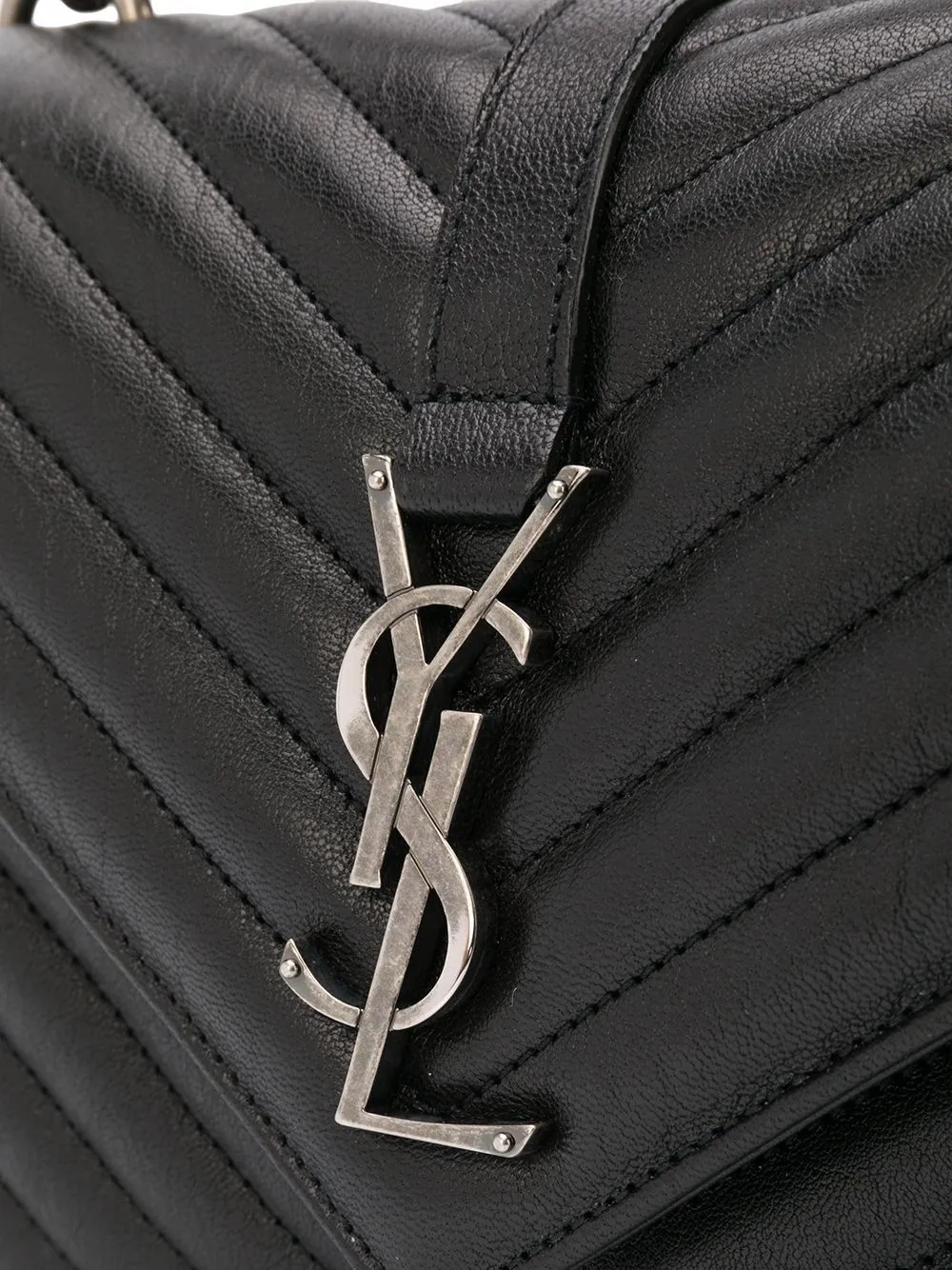 Black leather College medium leather shoulder bag