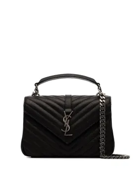 Black leather College medium leather shoulder bag