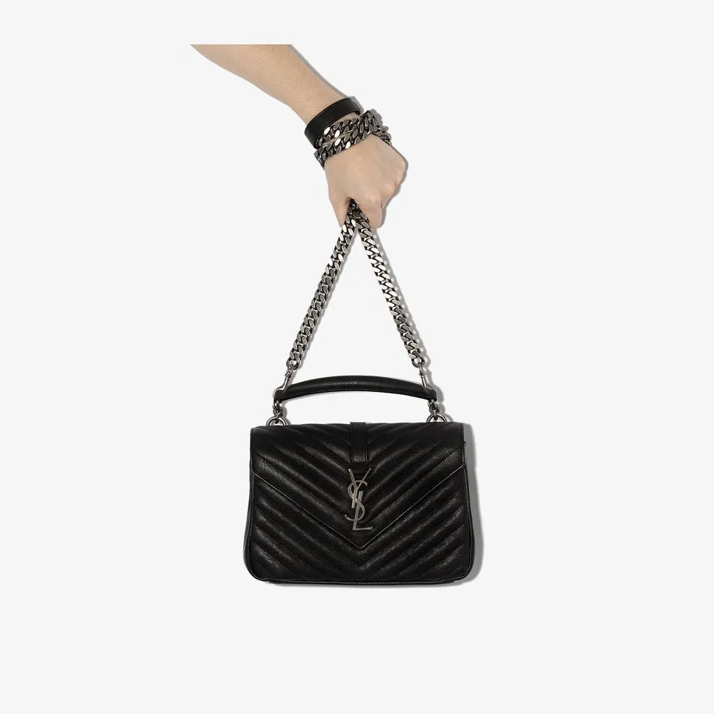 Black leather College medium leather shoulder bag