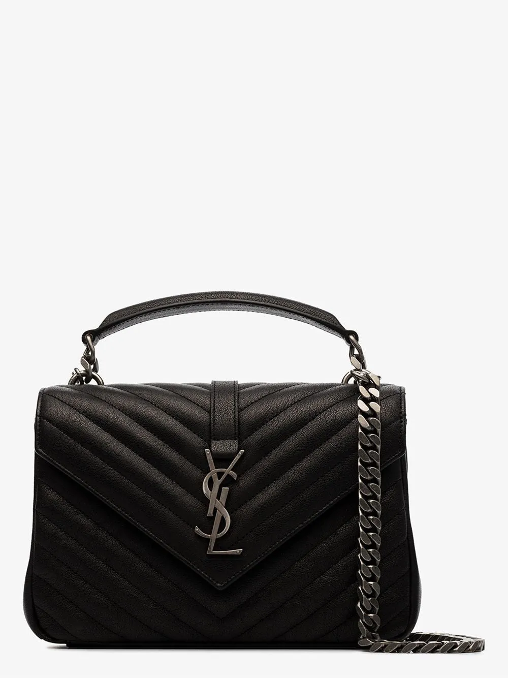 Black leather College medium leather shoulder bag