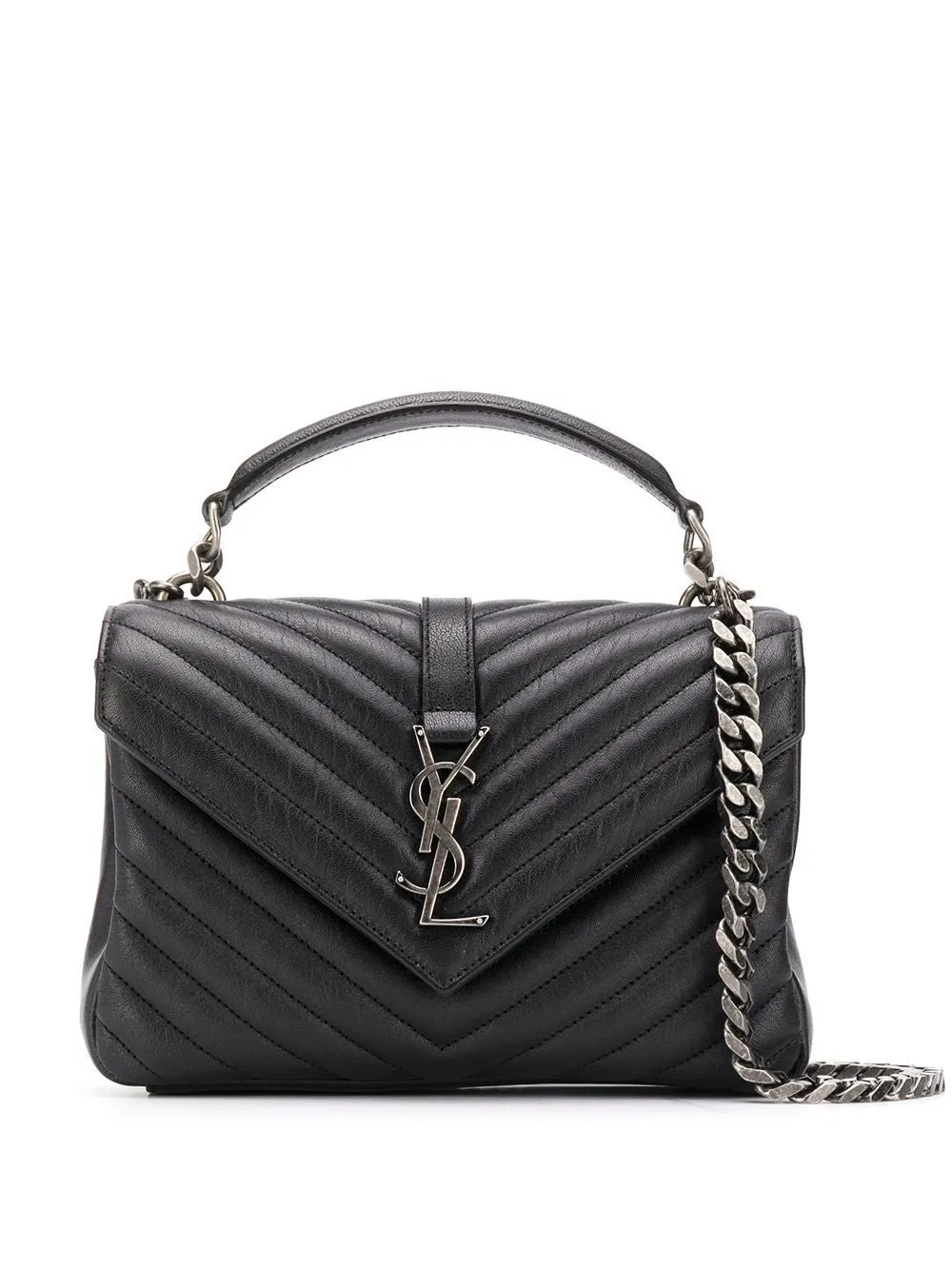 Black leather College medium leather shoulder bag