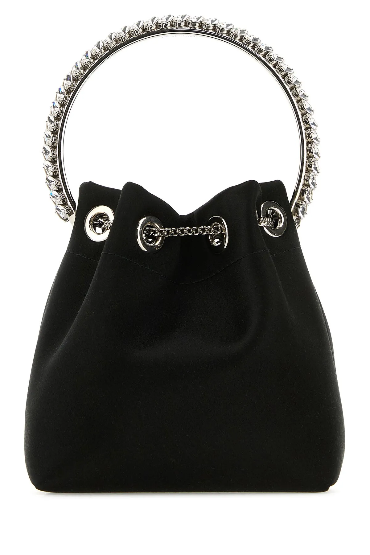 Black satin Bon Bon bucket bag