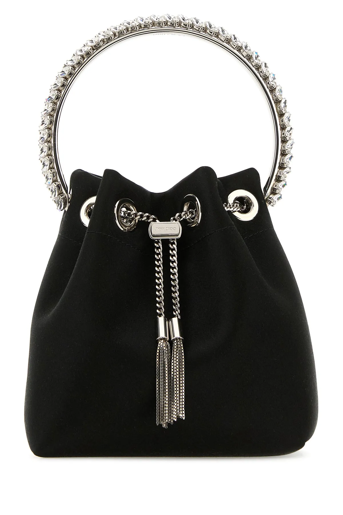 Black satin Bon Bon bucket bag