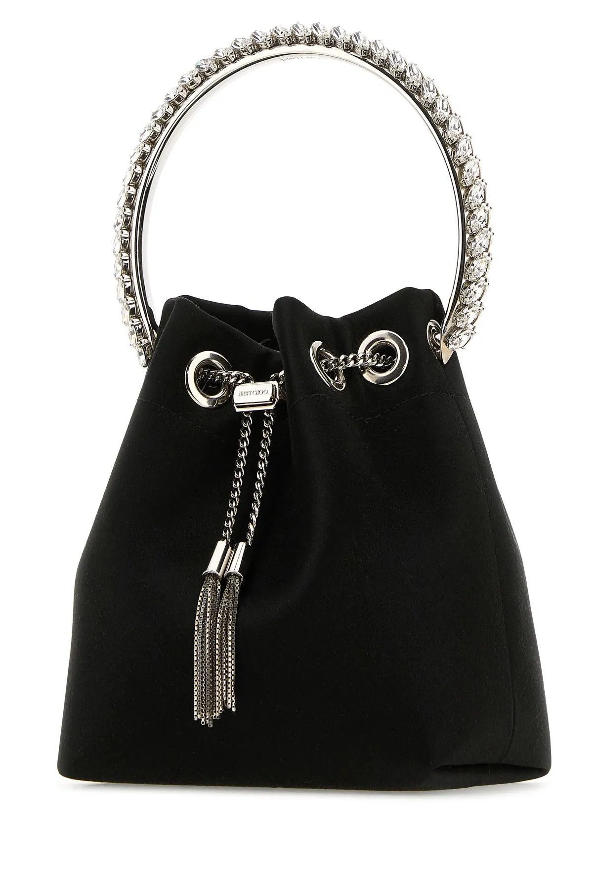 Black satin Bon Bon bucket bag