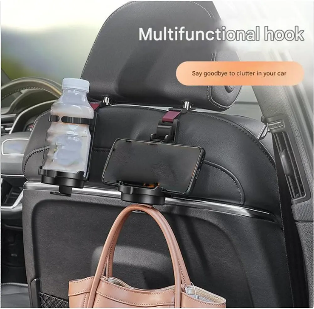 Car Seat Headrest Hook for BMW 7 Series (Long axis) F02 2008-2015,Car Seat Hooks with Phone Holder for Purse,Even Bottle,Backpacks Car Interior Storage Accessories,E