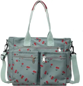 Cherry Tote Bags for Women - Coquette Handbag Large Capacity Cherry Crossbody Work Tote Purse Nylon Shoulder Bag