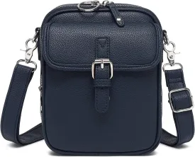 CollaboratenVegan Leather Crossbody Bag - Double Layer Large Capacity Anti-Theft Mini Messenger Bag for Women/Men