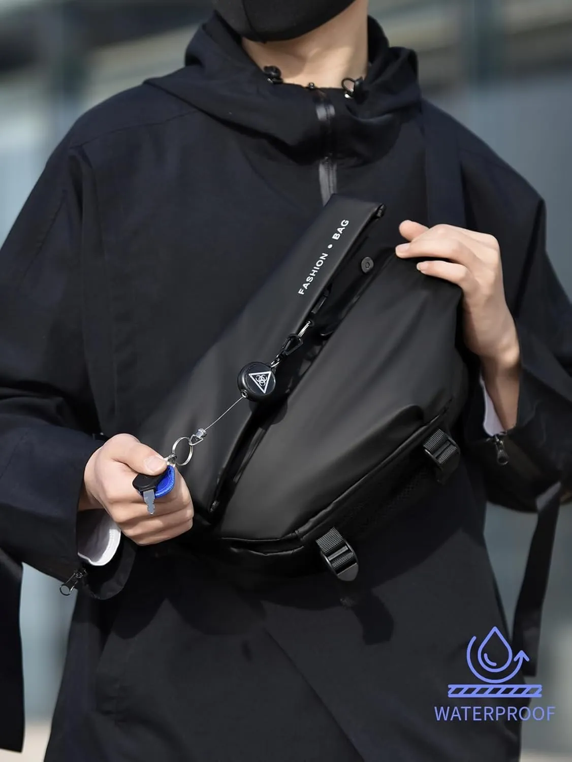 Crossbody Chest Bag - Sling Bag - Waterproof Bag with Adjustable Strap - Hiking Biking Cycling Travel Bag