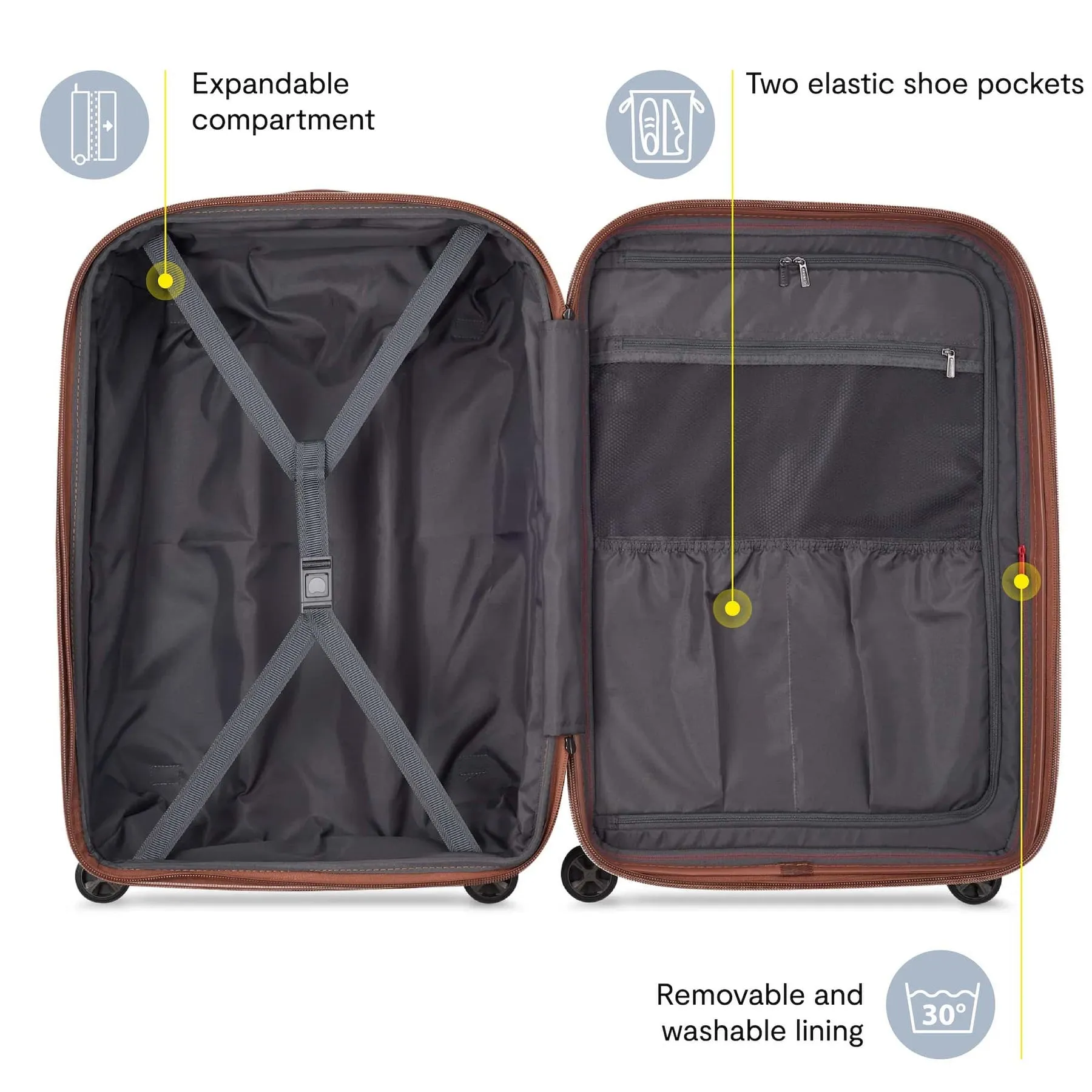 Delsey St Tropez Large Checked Expandable Spinner