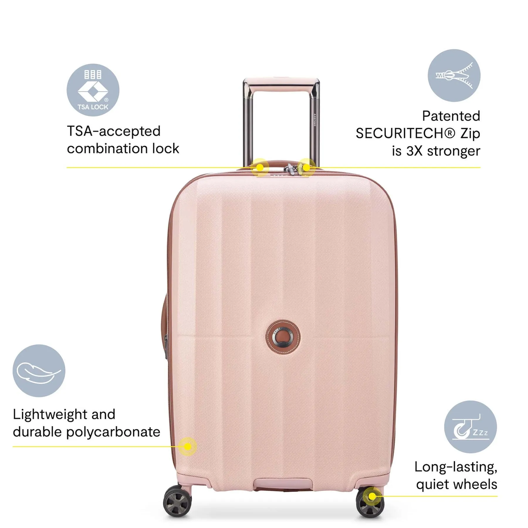 Delsey St Tropez Large Checked Expandable Spinner