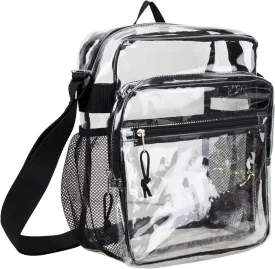 Eastsport Clear Bag Stadium Approved Events Transparent Crossbody Shoulder Messenger for Travel Beach Work Concert College