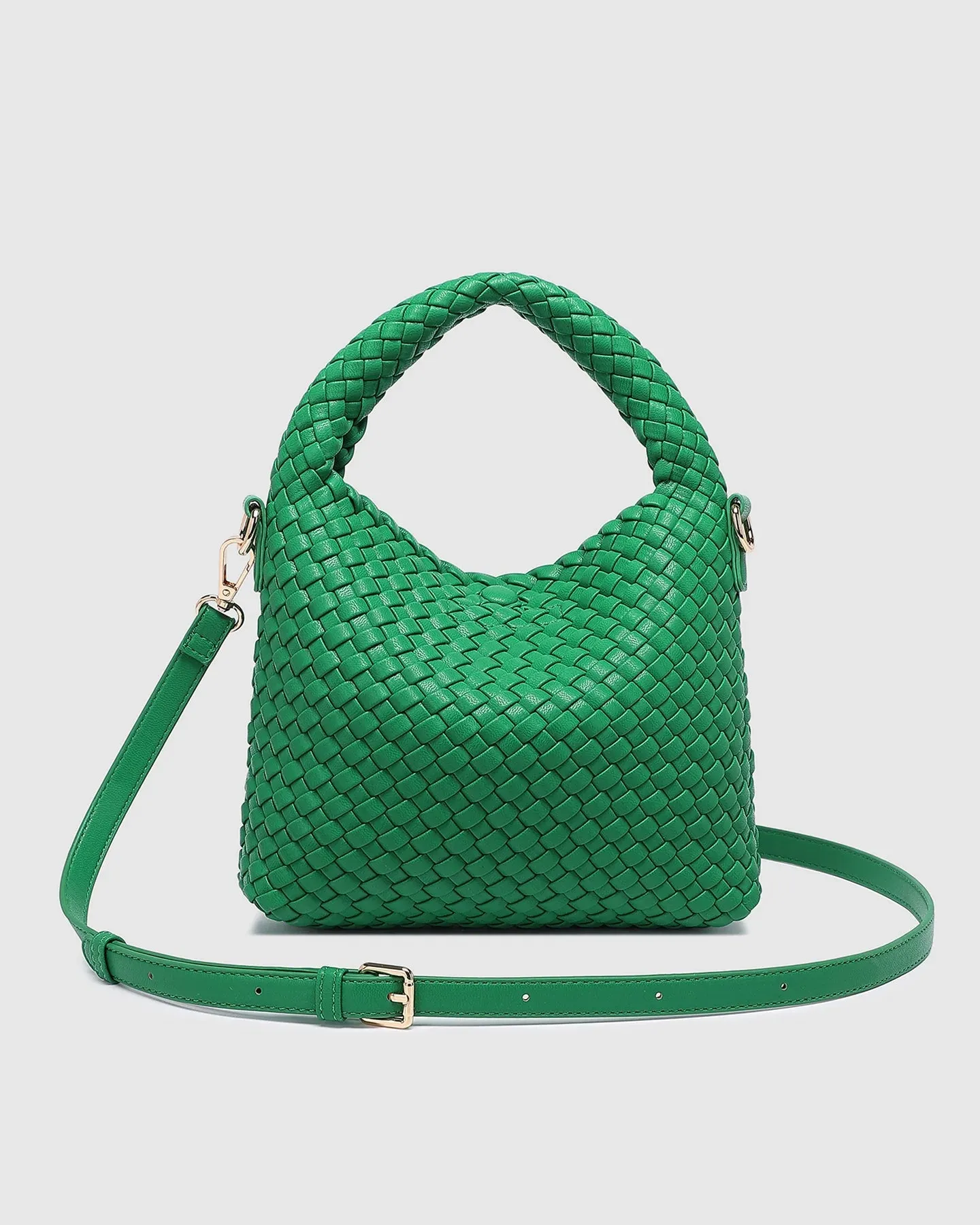 Gabby Mini Woven Bag - Pink Champagne, Silver, Apple Green
