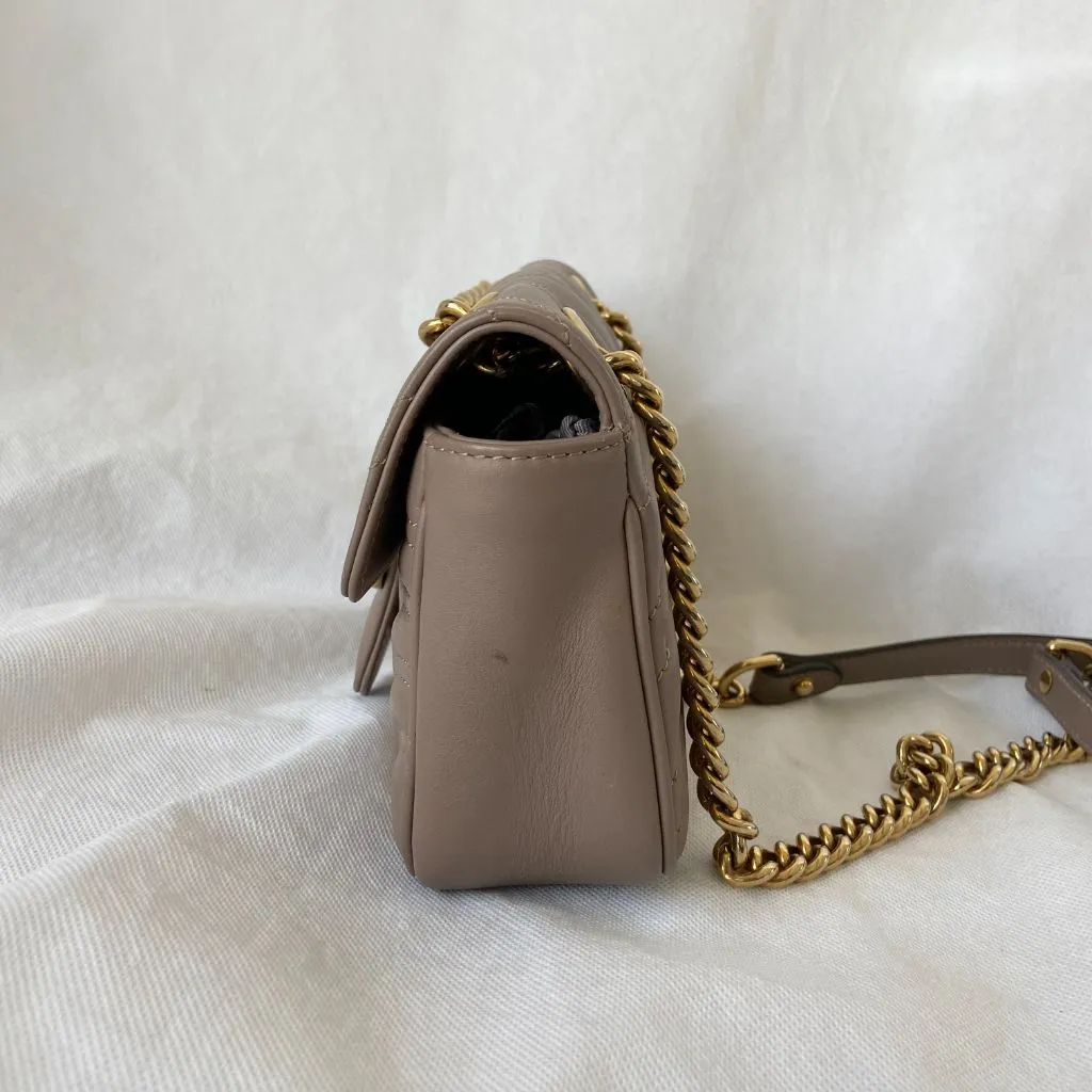 Gucci Beige GG Marmont Mini Matelasse shoulder bag