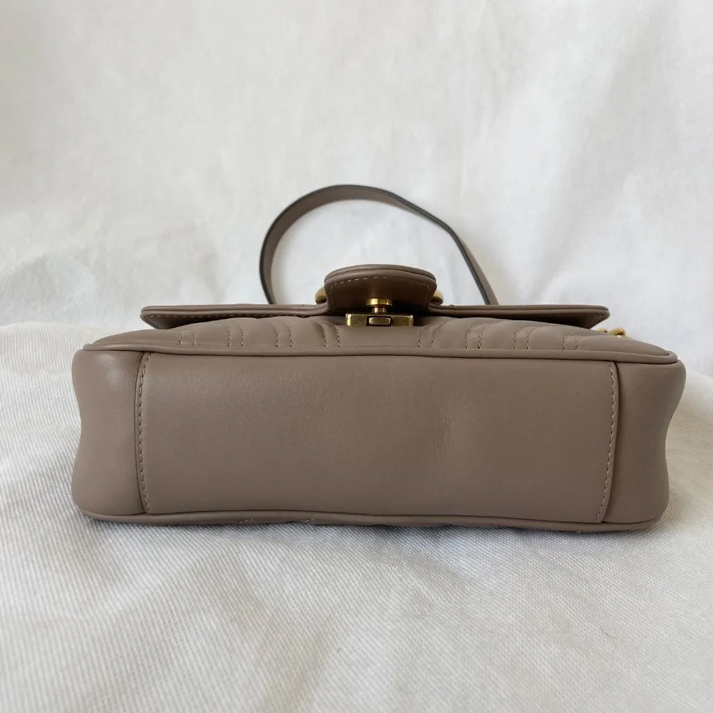 Gucci Beige GG Marmont Mini Matelasse shoulder bag