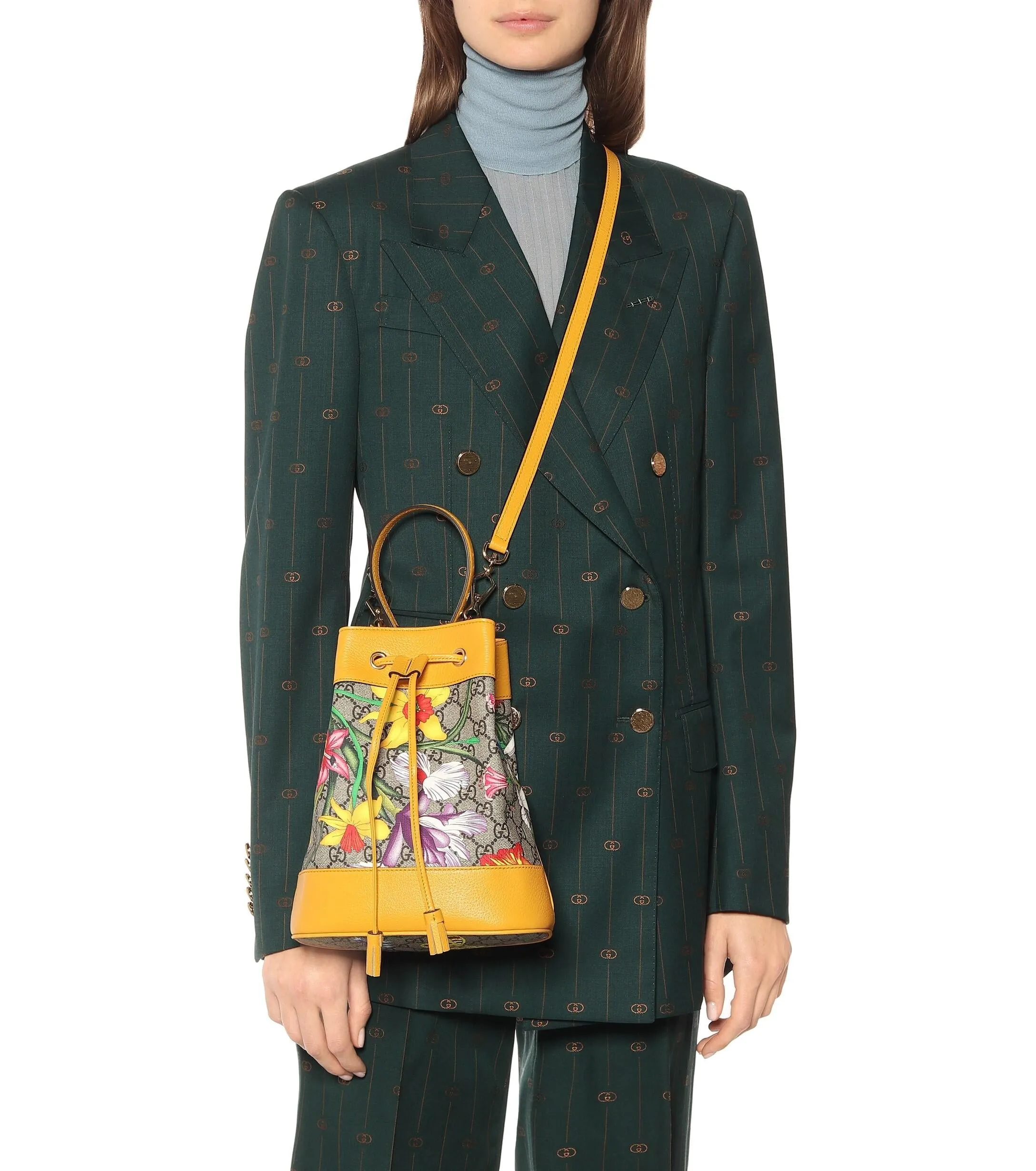 Gucci Yellow Flora Supreme Bucket Bag (RRP £1,280)