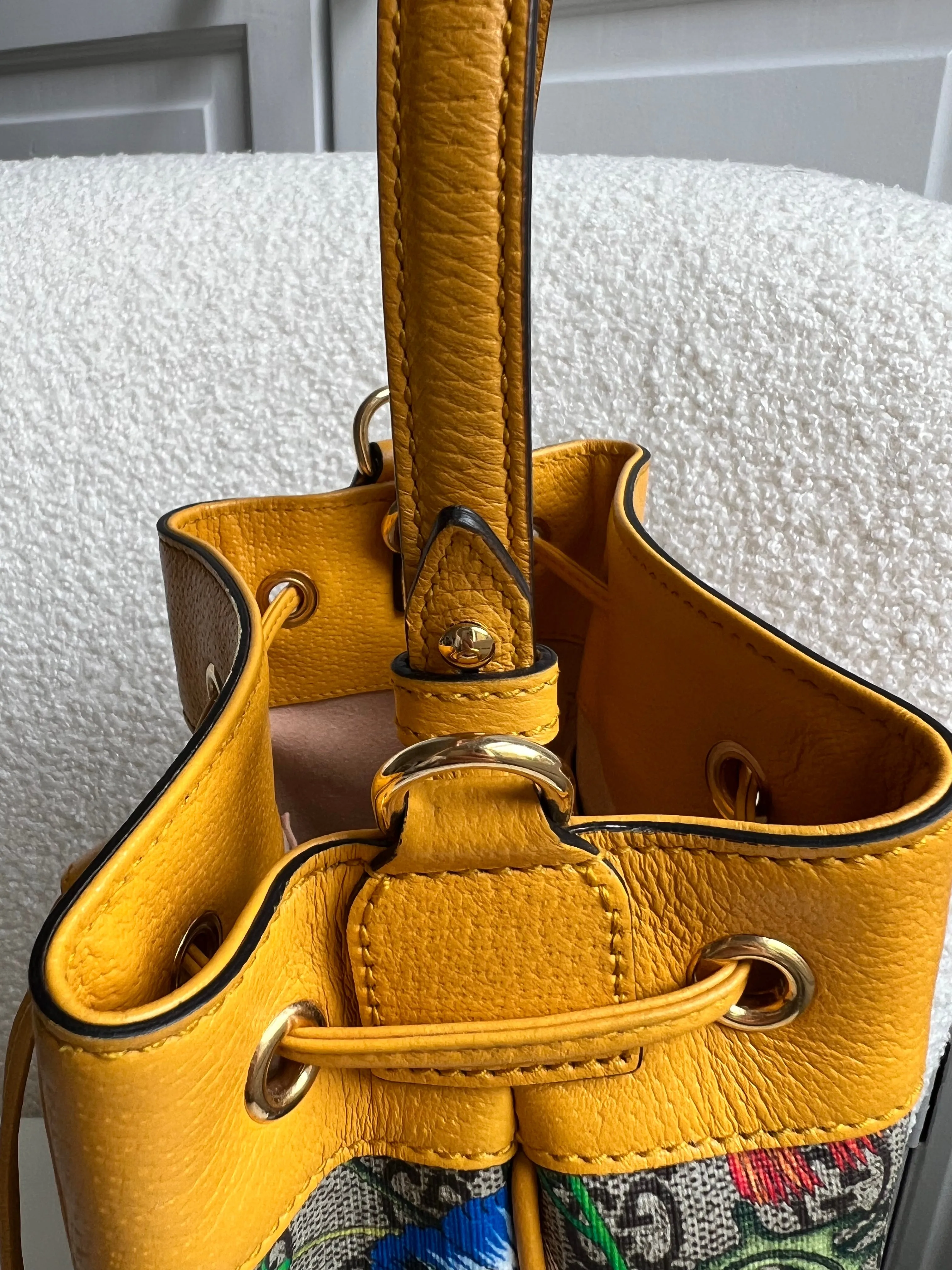 Gucci Yellow Flora Supreme Bucket Bag (RRP £1,280)