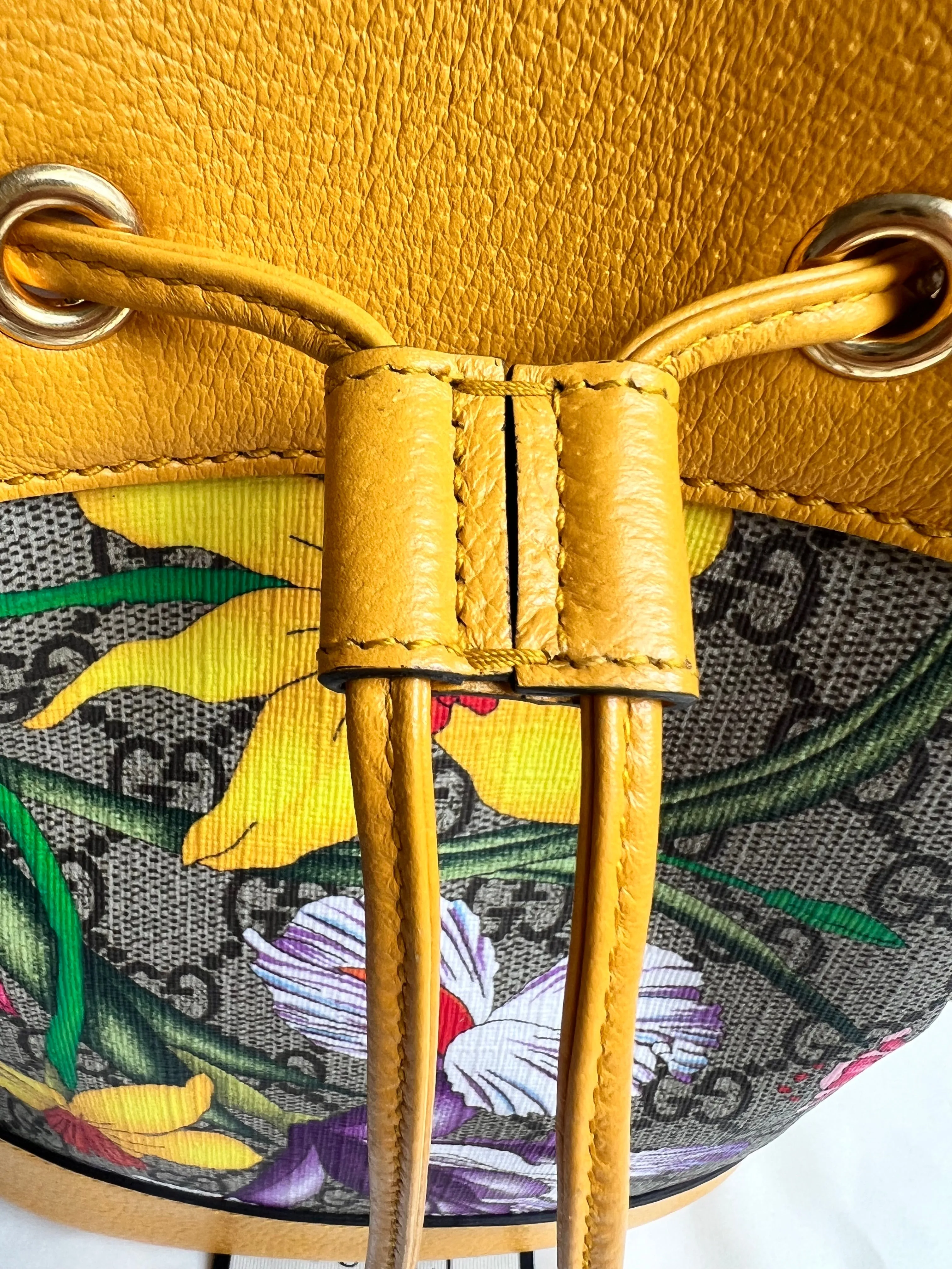Gucci Yellow Flora Supreme Bucket Bag (RRP £1,280)