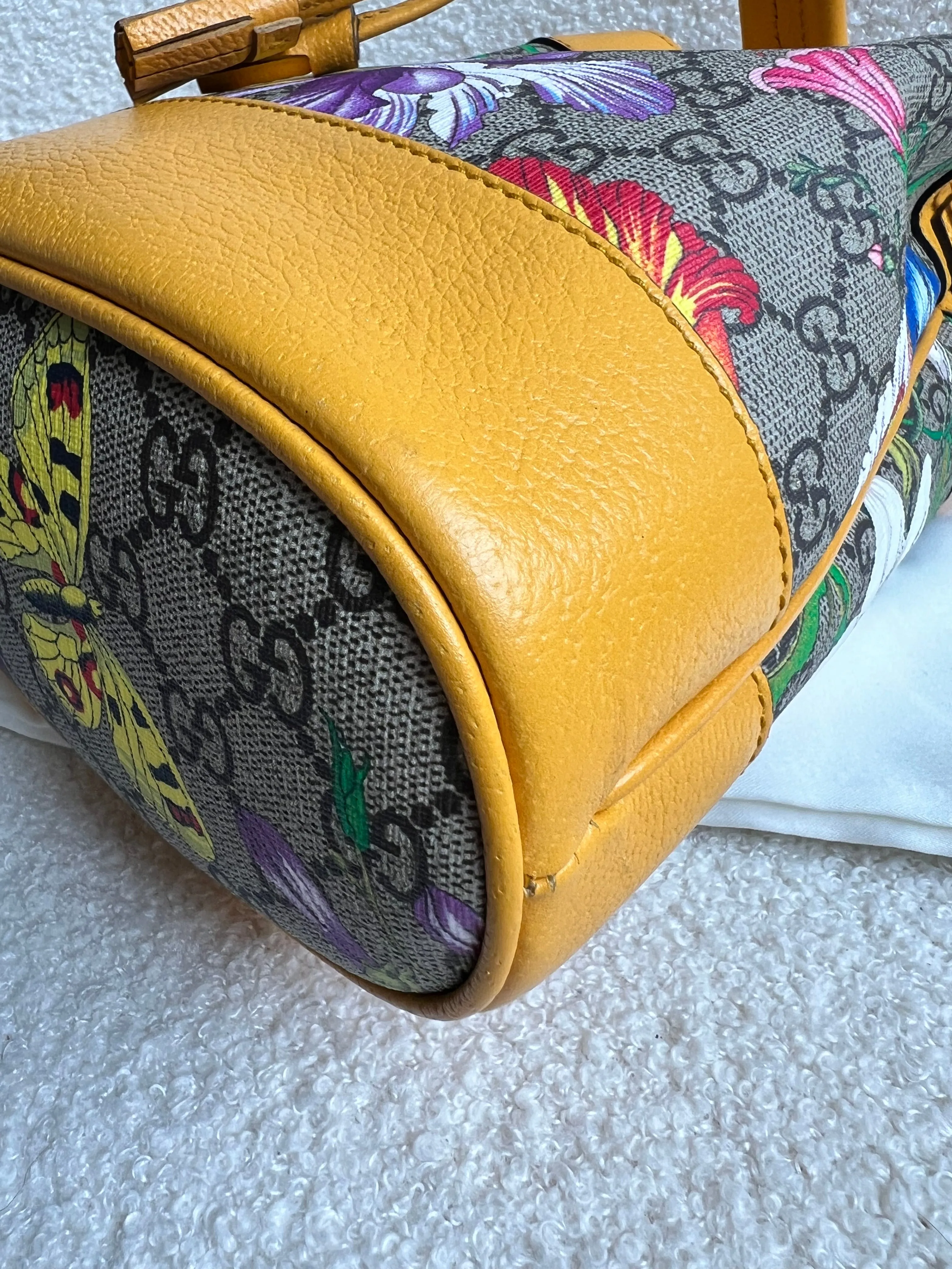 Gucci Yellow Flora Supreme Bucket Bag (RRP £1,280)