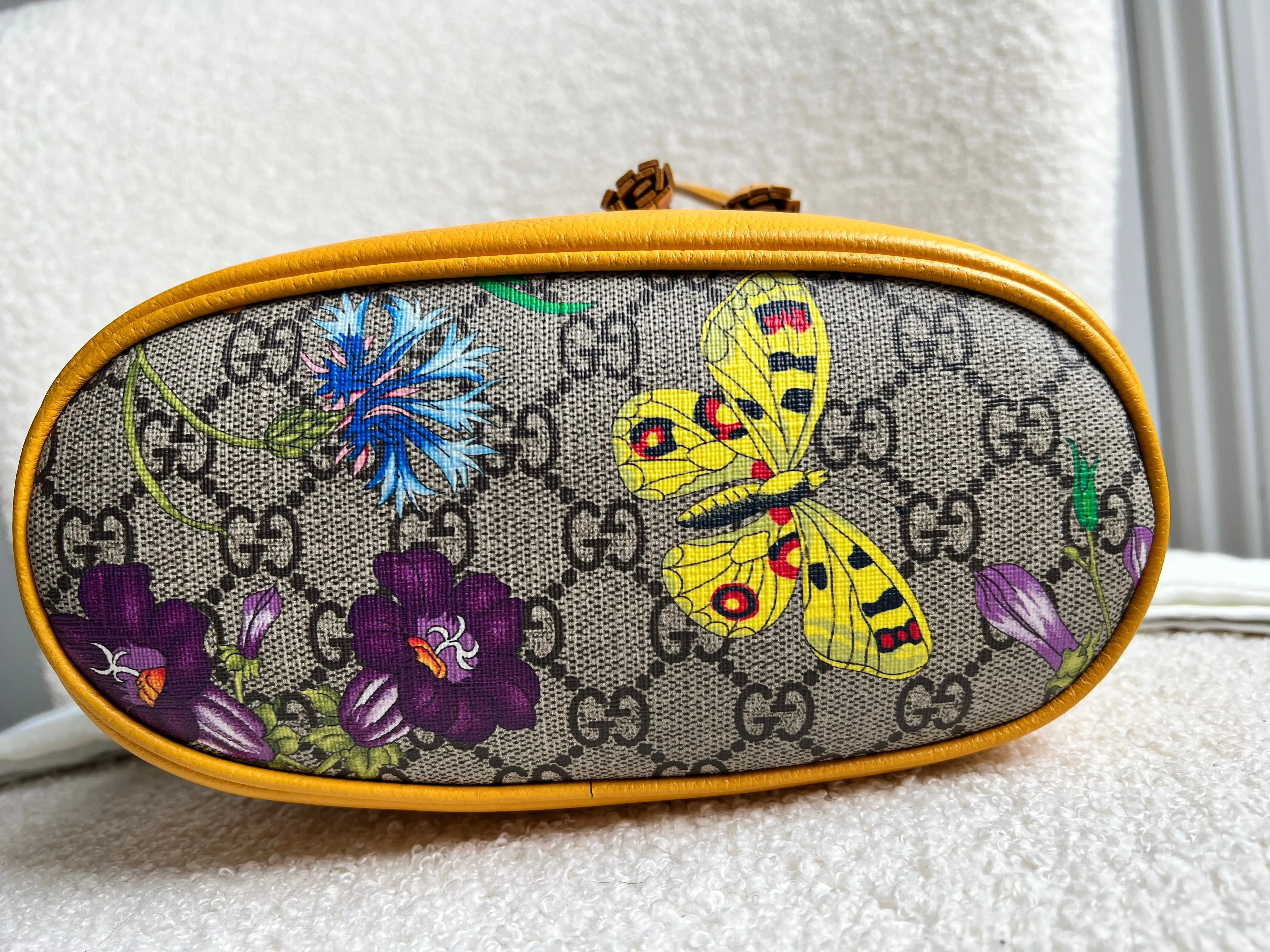 Gucci Yellow Flora Supreme Bucket Bag (RRP £1,280)