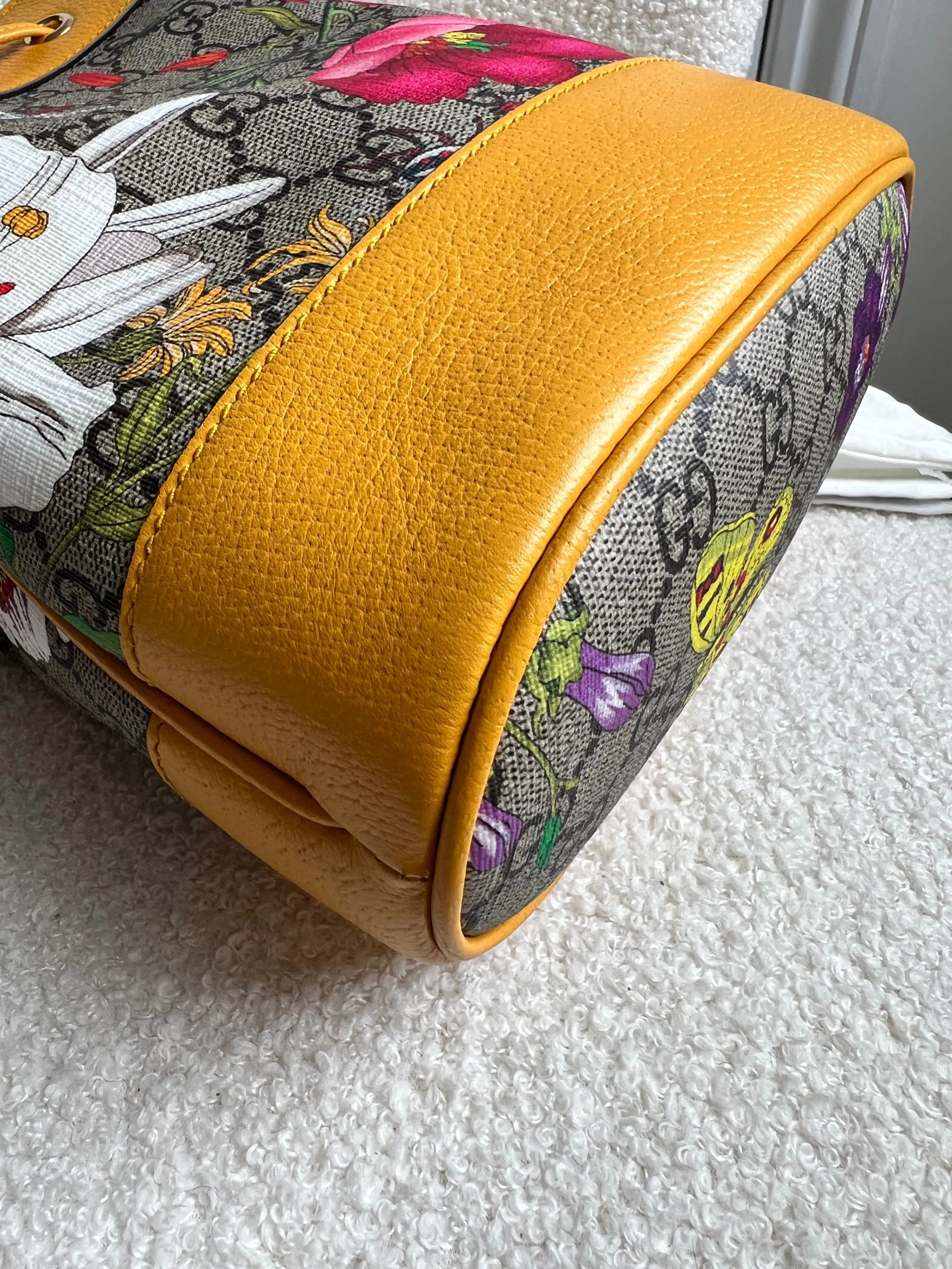 Gucci Yellow Flora Supreme Bucket Bag (RRP £1,280)
