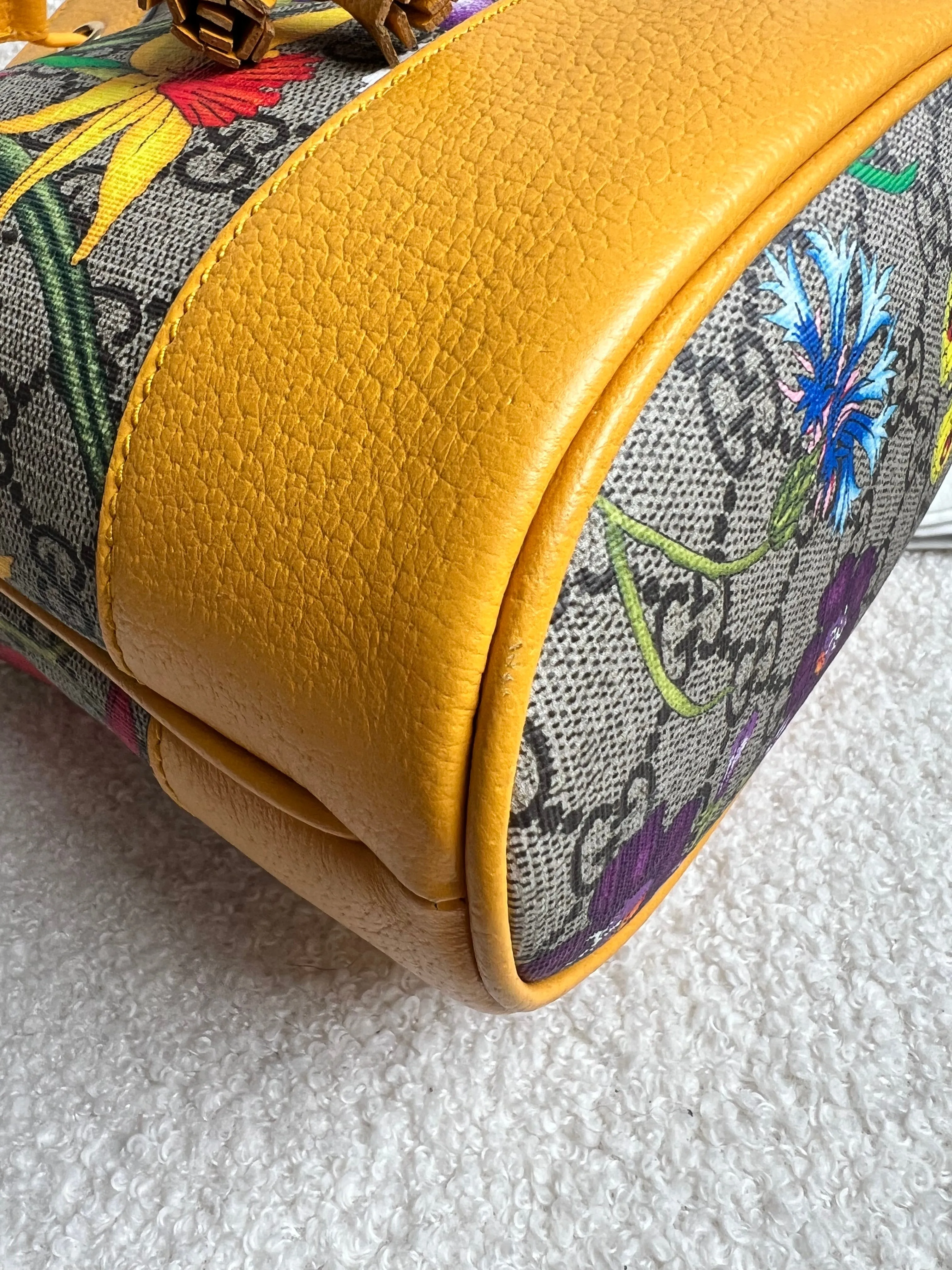 Gucci Yellow Flora Supreme Bucket Bag (RRP £1,280)