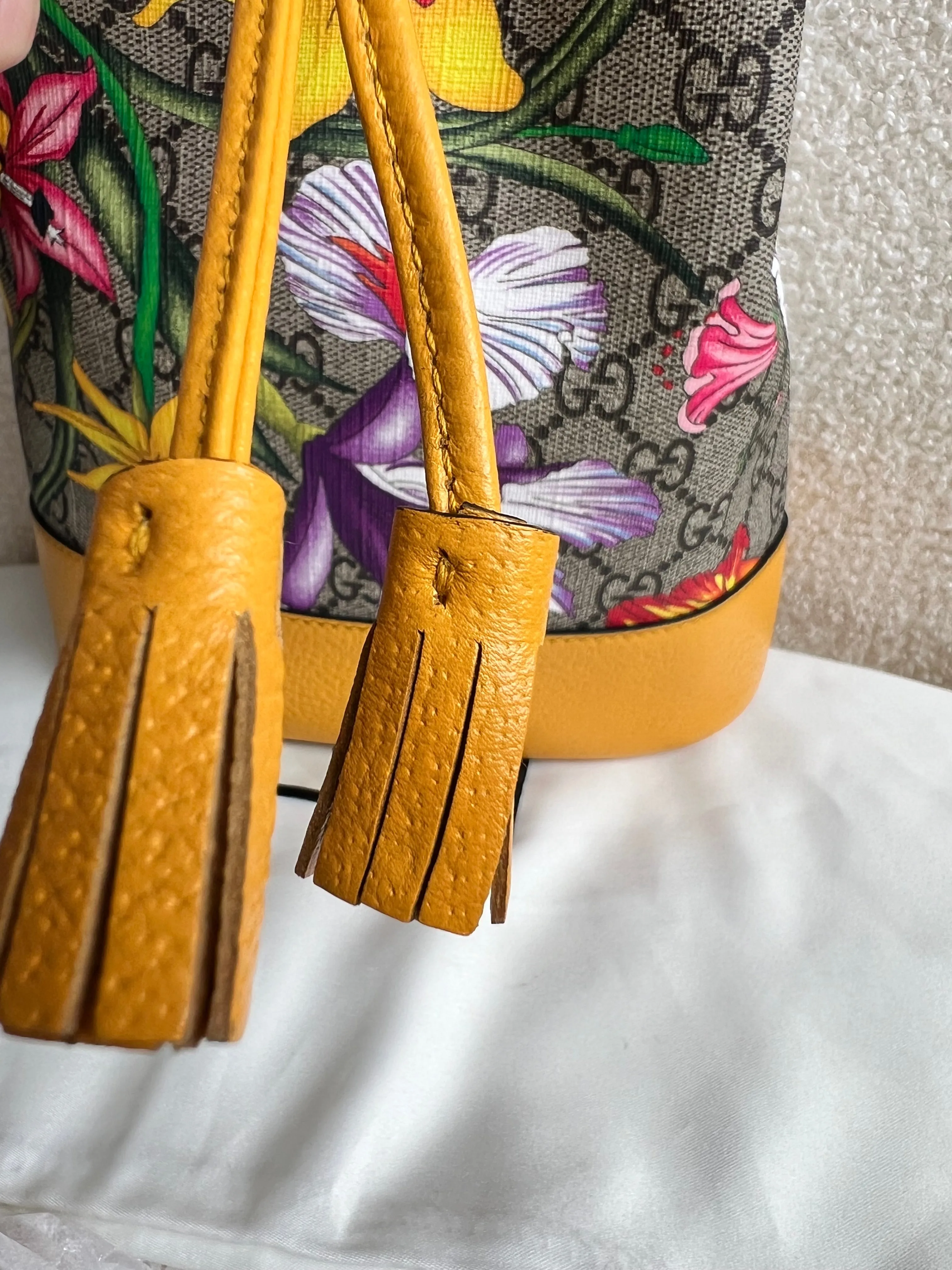 Gucci Yellow Flora Supreme Bucket Bag (RRP £1,280)
