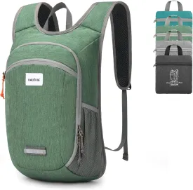 HALOVIE Small Hiking Backpack 10L Packable Lightweight Daypack Foldable Travel Back Pack for Women Men(Green)