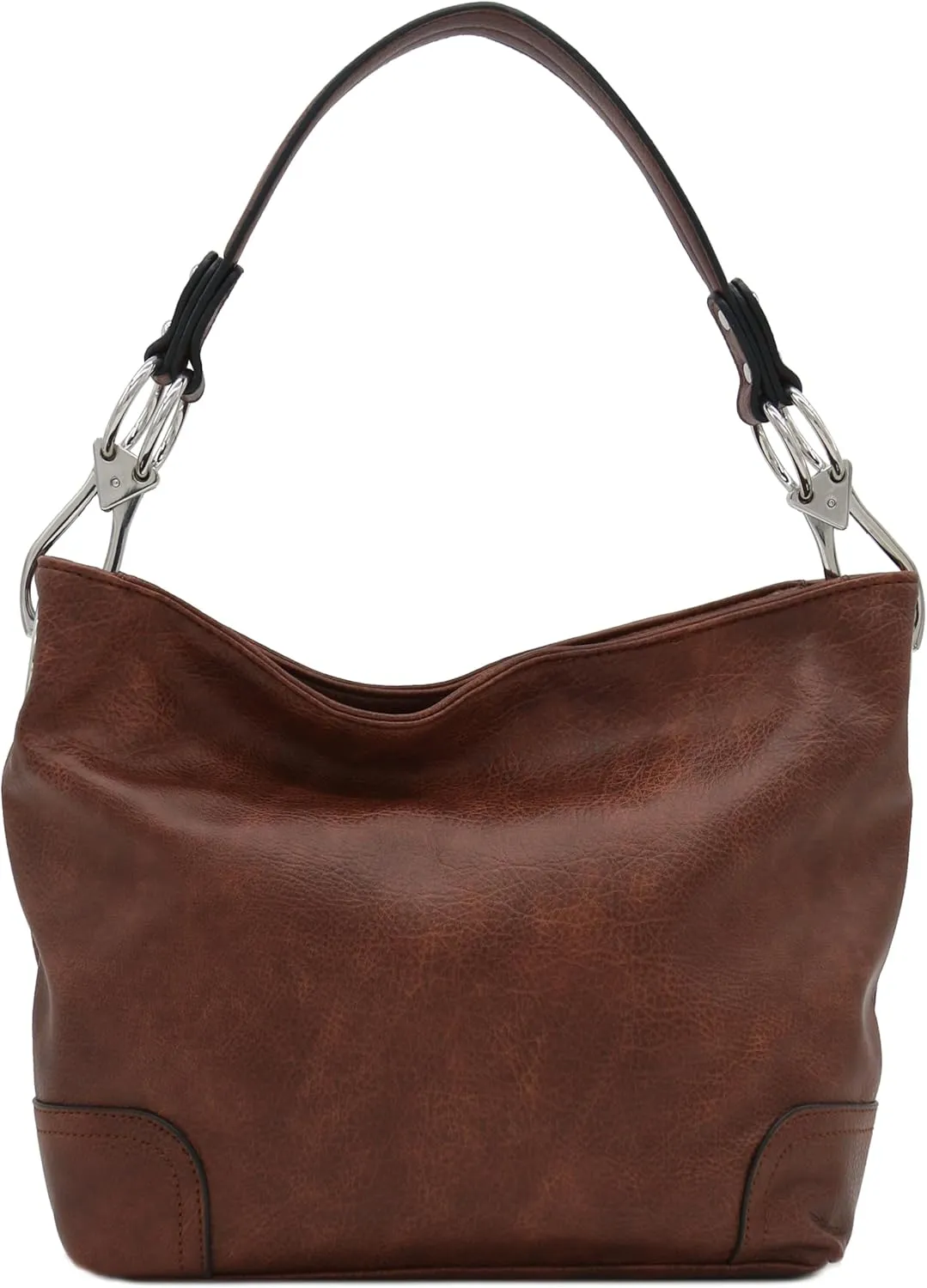 Hobo Shoulder Bag with Big Snap Hook Hardware