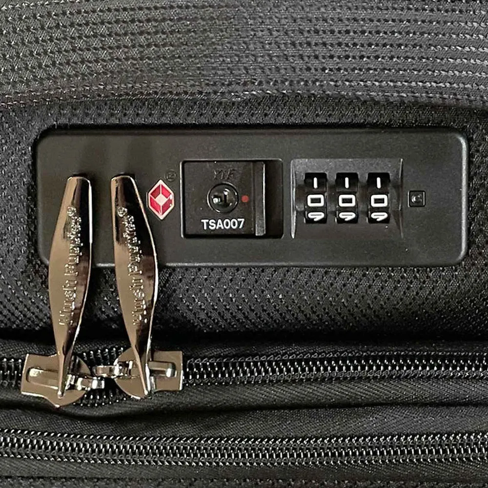 Hush Puppies HP69-3145 24" SUPER LIGHT Double Wheel Expandable Soft-Case Spinner Luggage with Anti-Theft Zipper & TSA Lock - Black
