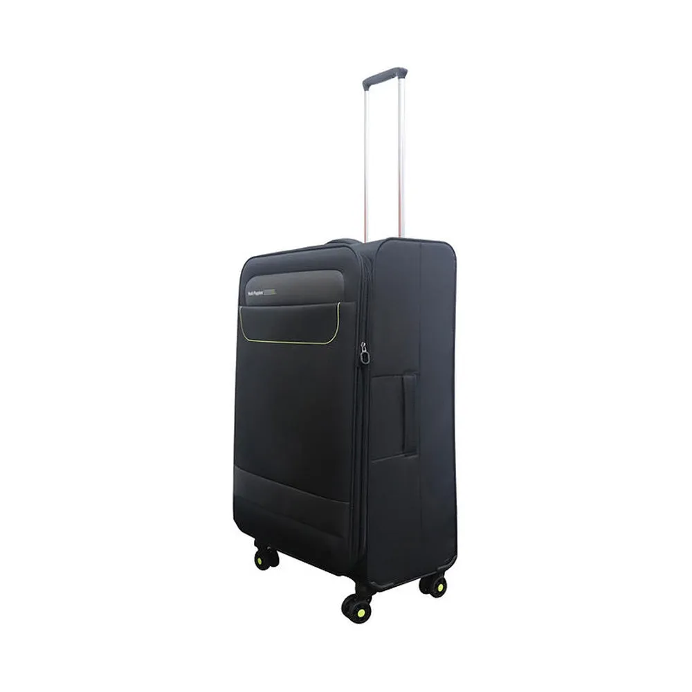 Hush Puppies HP69-3145 24" SUPER LIGHT Double Wheel Expandable Soft-Case Spinner Luggage with Anti-Theft Zipper & TSA Lock - Black