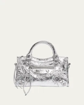 Le City Mini Metallic Leather Top-Handle Bag