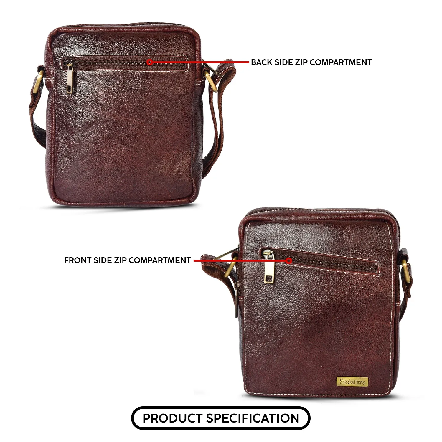 LEATHER SLING BAG 36814 (Brown)