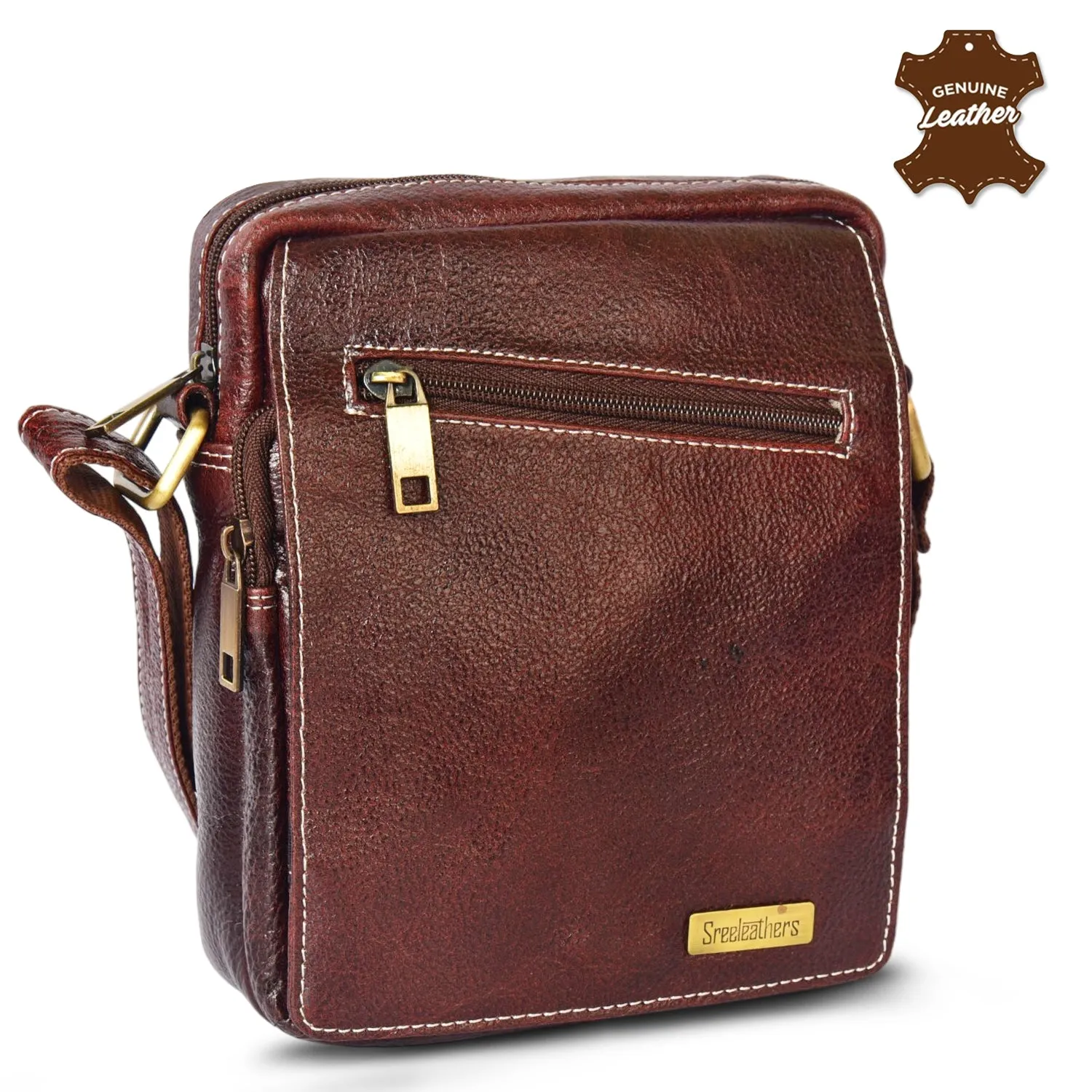 LEATHER SLING BAG 36814 (Brown)