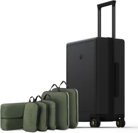 LEVEL8 Carry on Luggage Airline Approved, Small Carry on Suitcases with Wheels, Lightweight Hardside Textured Luggage for Travel, Tsa Approved, 20-Inch, Black
