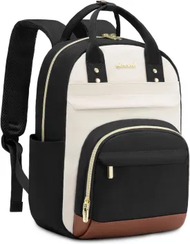 LOVEVOOK Small Backpack Purse for Women, Mini Backpack bag, Cute Fashion Backpack for Daily Travel Work, Beige-Black-Brown