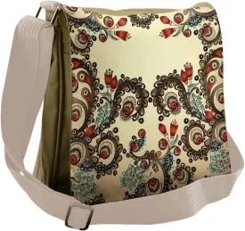 Lunarable Floral Messenger Bag, East Ivy Swirls Sprout, Unisex Cross-body