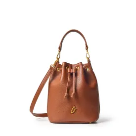 MEDIUM PEBBLE BUCKET BAG - BROWN