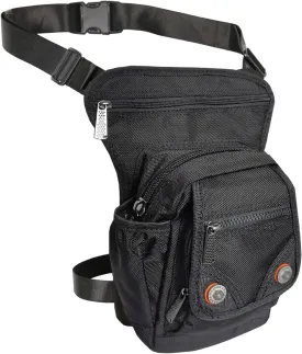 Nylon Tactical Leg Bag Pouch Fanny Pack Shoulder Messenger Bag (Black & Orange)