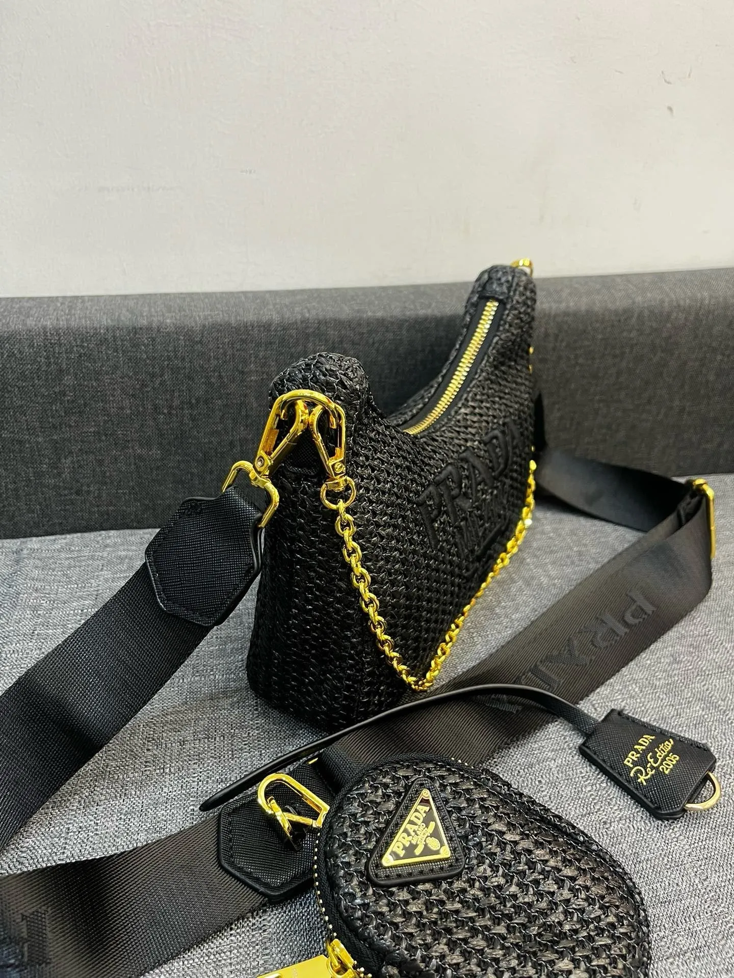 P Re-Edition Crochet Mini Bag