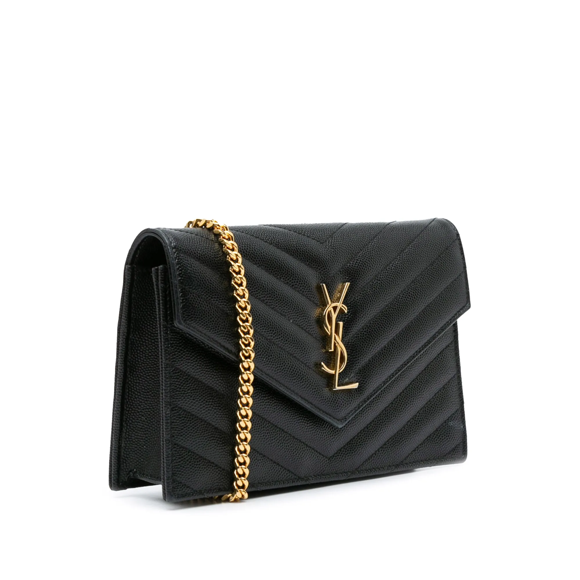 Pre-Owned Saint Laurent Cassandre Envelope Grain De Poudre Wallet on Chain- YSL1103