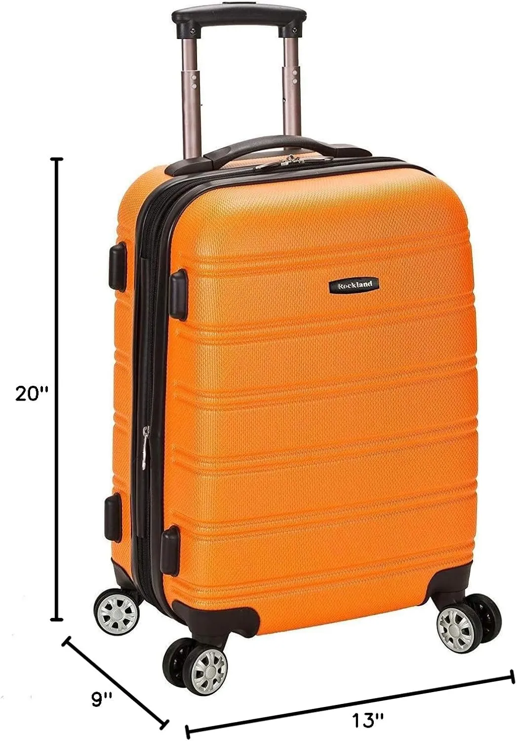Rockland Melbourne Hardside Expandable Spinner Wheel Luggage, Orange, Carry-On 20-Inch