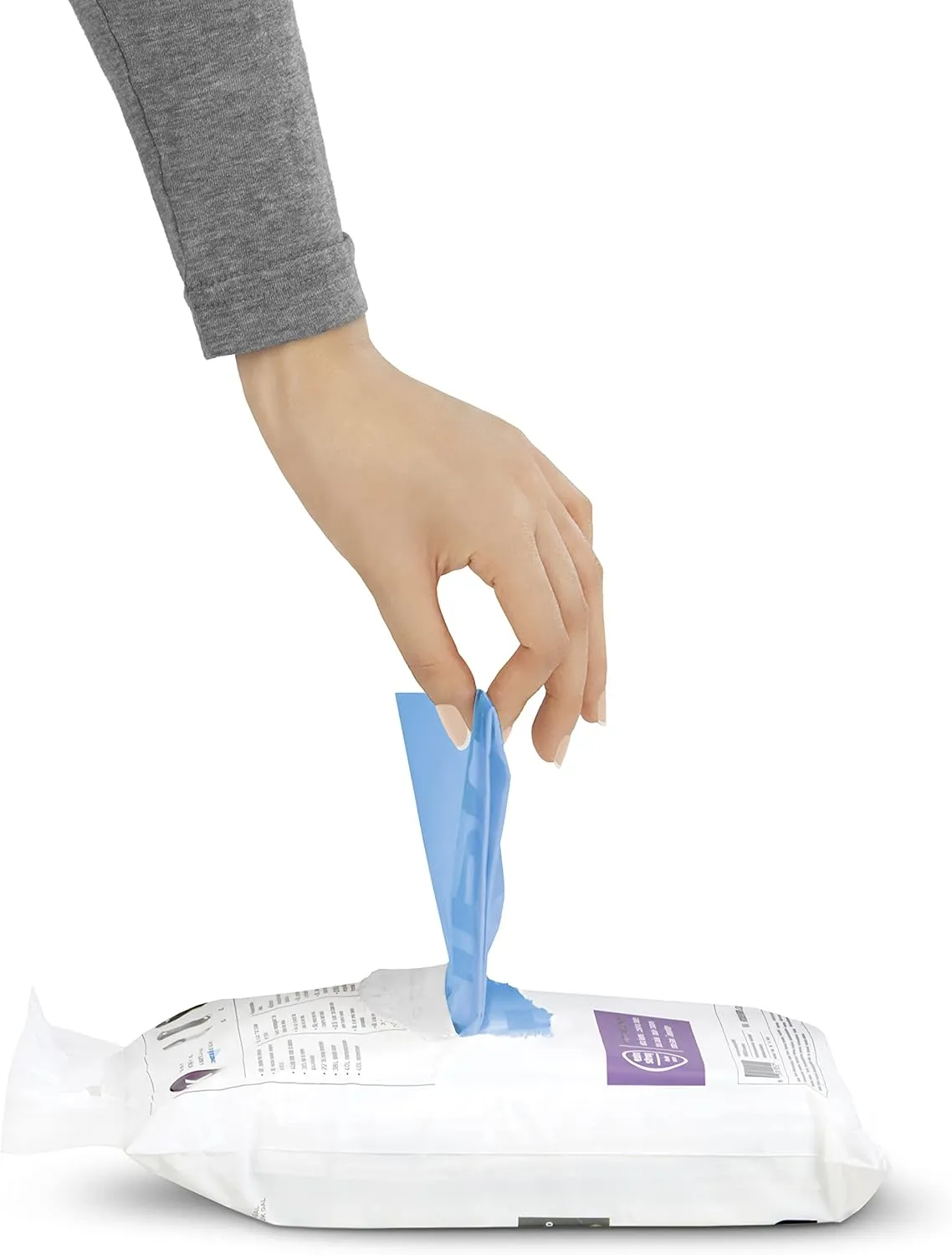 simplehuman Code D 60 Count, Genuine Custom Fit Liners, Drawstring Trash Bags in Dispenser Packs, 20 Liter / 5.3 Gallon, Blue