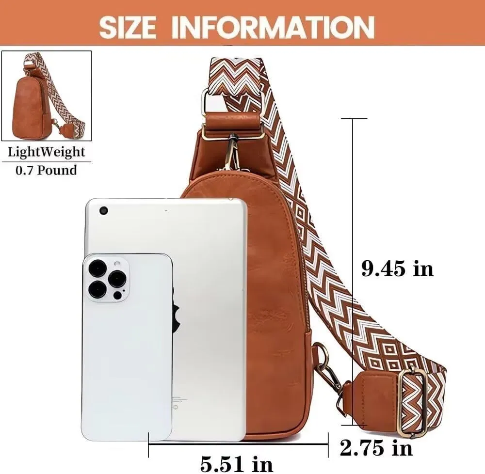 Small Sling Bags for Women Crossbody Purse Trendy Anti Theft PU Leather Pack Waist Chest for Travel Daypack